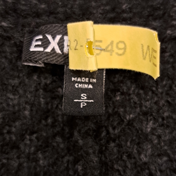 EXPRESS WOOL BLEND MID-LENGTH OPEN FRONT CARDIGAN. DK GRAY S - Picture 7 of 8